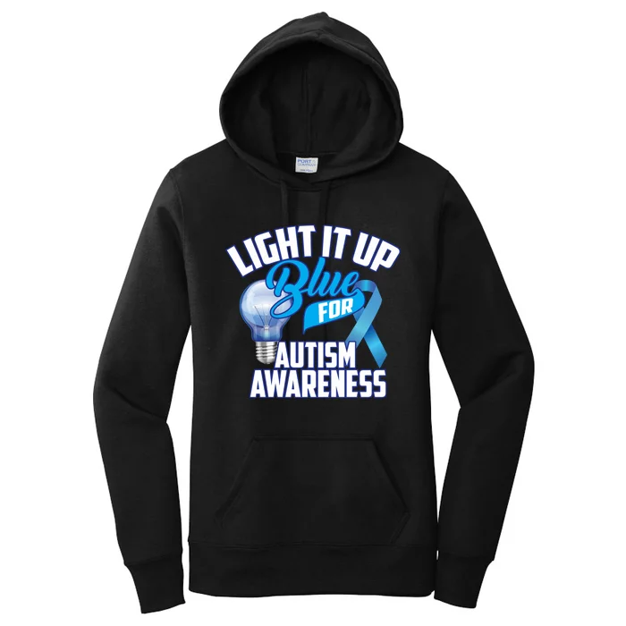 Cute Light It Up Blue For Autism Awareness Gift Women's Pullover Hoodie