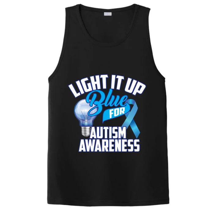 Cute Light It Up Blue For Autism Awareness Gift Performance Tank