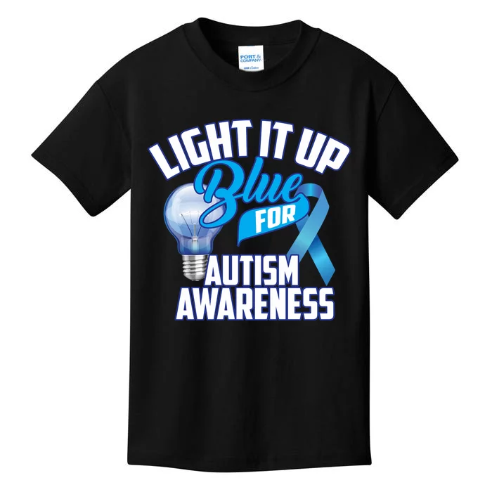 Cute Light It Up Blue For Autism Awareness Gift Kids T-Shirt