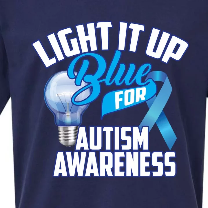 Cute Light It Up Blue For Autism Awareness Gift Sueded Cloud Jersey T-Shirt