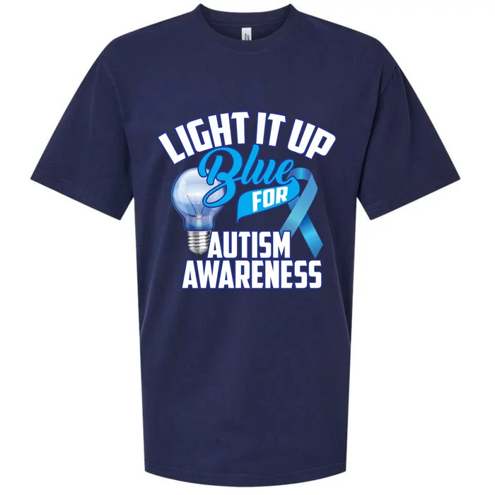 Cute Light It Up Blue For Autism Awareness Gift Sueded Cloud Jersey T-Shirt