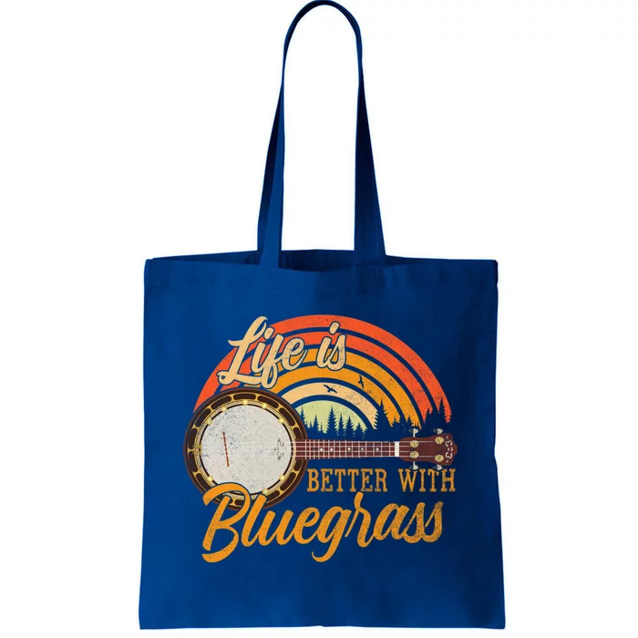 Cute Life Is Better With Bluegrass Cool Gift Funny Music Lover Gift Tote Bag