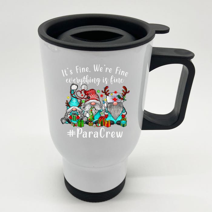 Christmas Lights Im Fine Everything Is Fine Ugly Christmas Gift Front & Back Stainless Steel Travel Mug