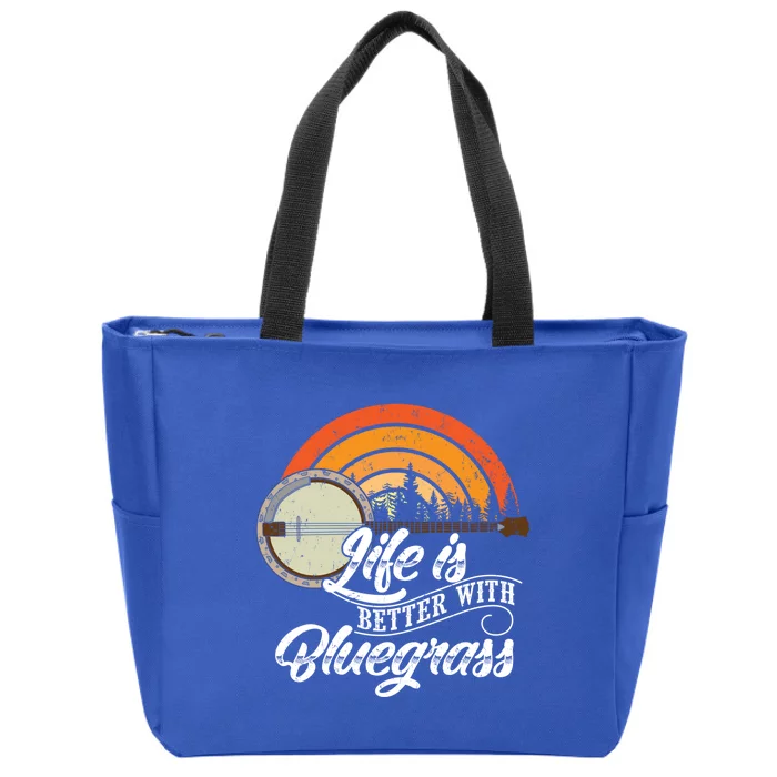 Cute Life Is Better With Bluegrass Funny Music Lover Gift Zip Tote Bag