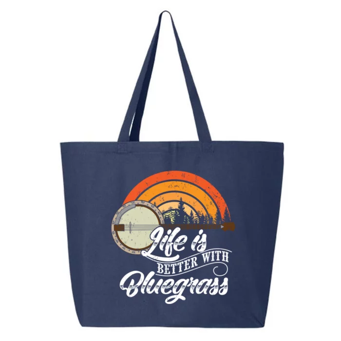 Cute Life Is Better With Bluegrass Funny Music Lover Gift 25L Jumbo Tote