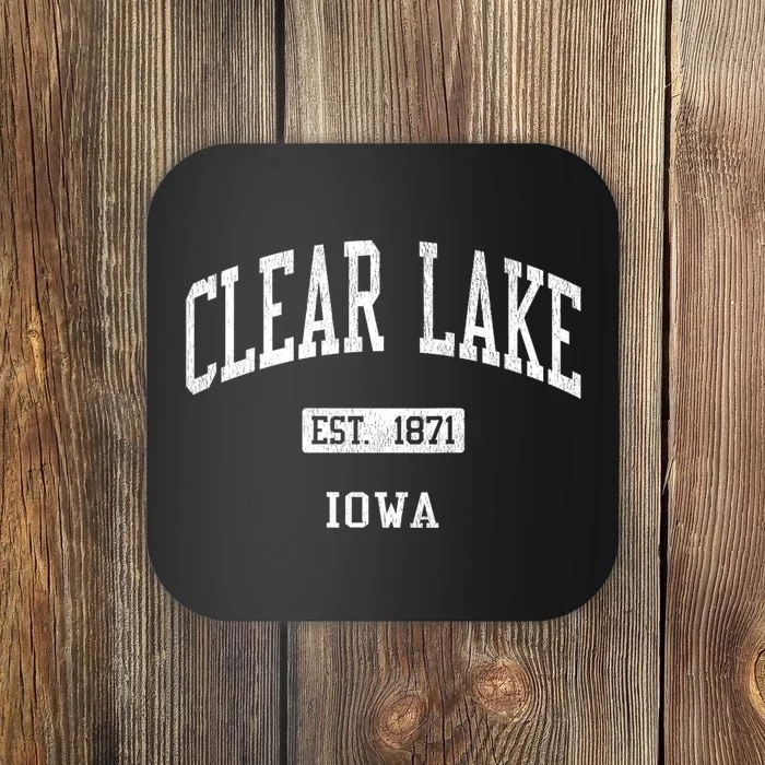 Clear Lake Iowa Ia Js04 Vintage Athletic Sports Coaster