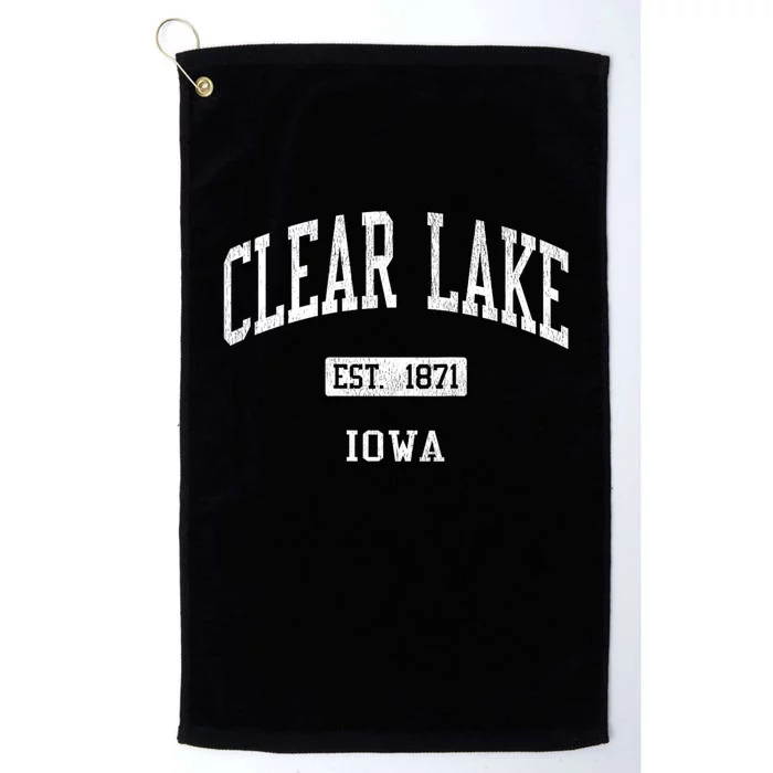 Clear Lake Iowa Ia Js04 Vintage Athletic Sports Platinum Collection Golf Towel