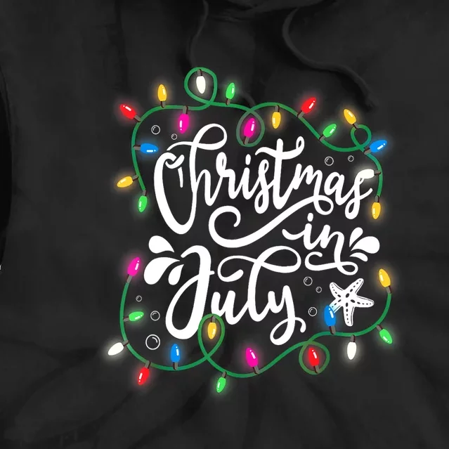 Christmas Lights In July Funny Summer Xmas Gift Tie Dye Hoodie