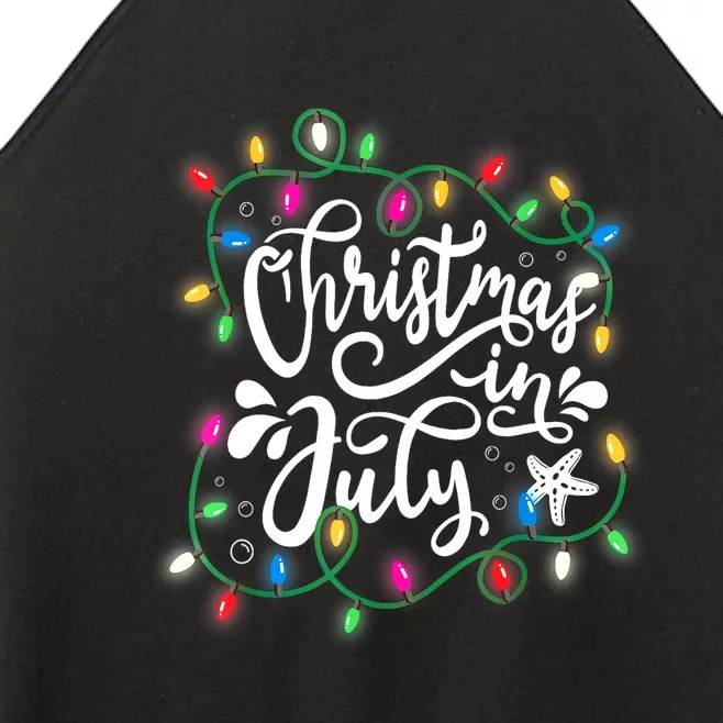 Christmas Lights In July Funny Summer Xmas Gift Women’s Perfect Tri Rocker Tank