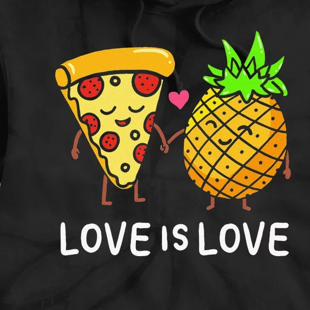 Cute Love Is Love Pineapple Pizza Forbidden Hawaiian Tie Dye Hoodie