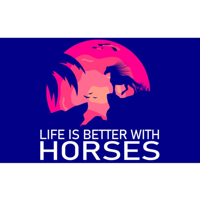 Cute Life Is Better With Horses Horseback Riding Great Gift Bumper Sticker