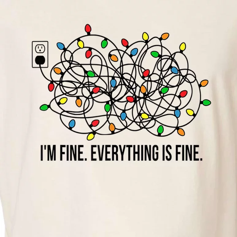 Christmas Lights Im Fine Everything Is Fine Ugly Christmas Cute Gift Garment-Dyed Women's Muscle Tee