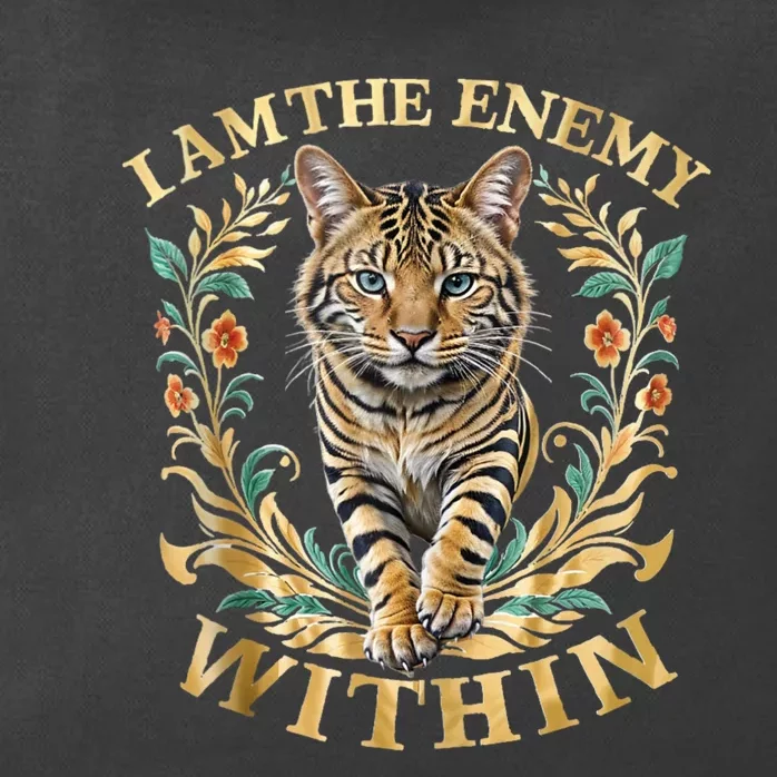 Cat Lovers I Am The Enemy Within Funny I Am The Enemy Within Zip Tote Bag