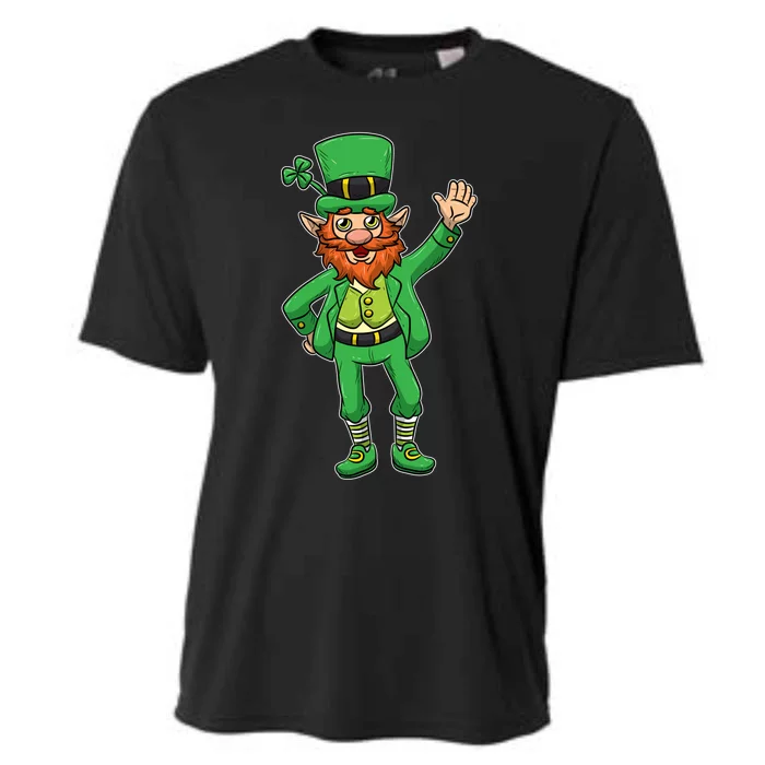 Cute Leprechaun Image St Patricks Day Lucky Shamrock Drawing Cute Gift Cooling Performance Crew T-Shirt