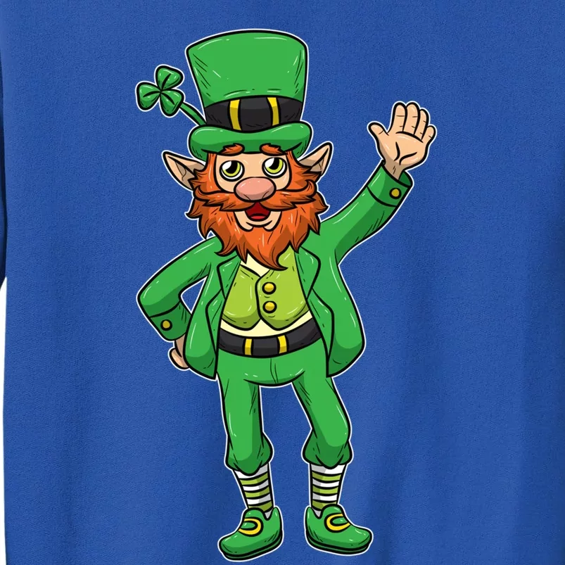 Cute Leprechaun Image St Patricks Day Lucky Shamrock Drawing Cute Gift Tall Sweatshirt