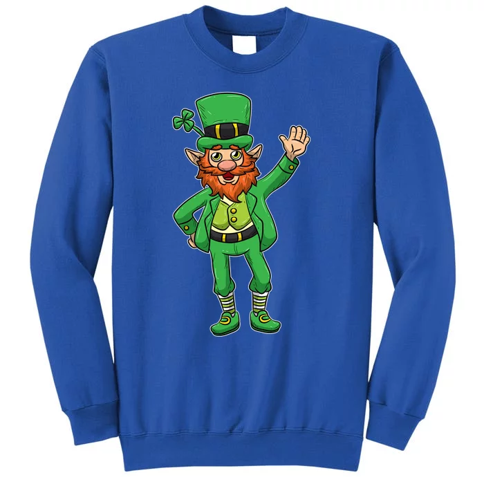 Cute Leprechaun Image St Patricks Day Lucky Shamrock Drawing Cute Gift Tall Sweatshirt