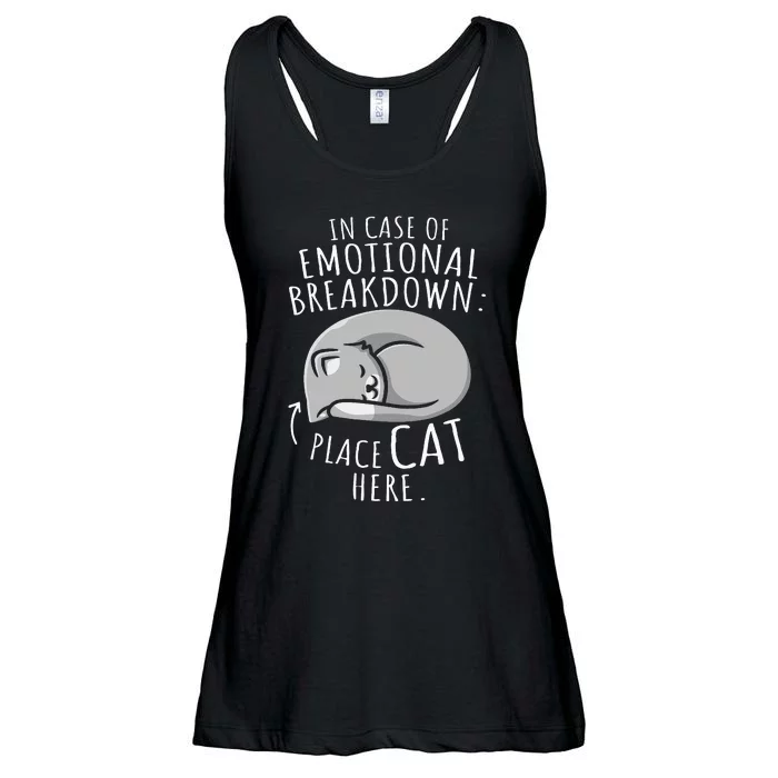 Cats Lover In Case Of Emotional Breakdown Place Cat Here Ladies Essential Flowy Tank