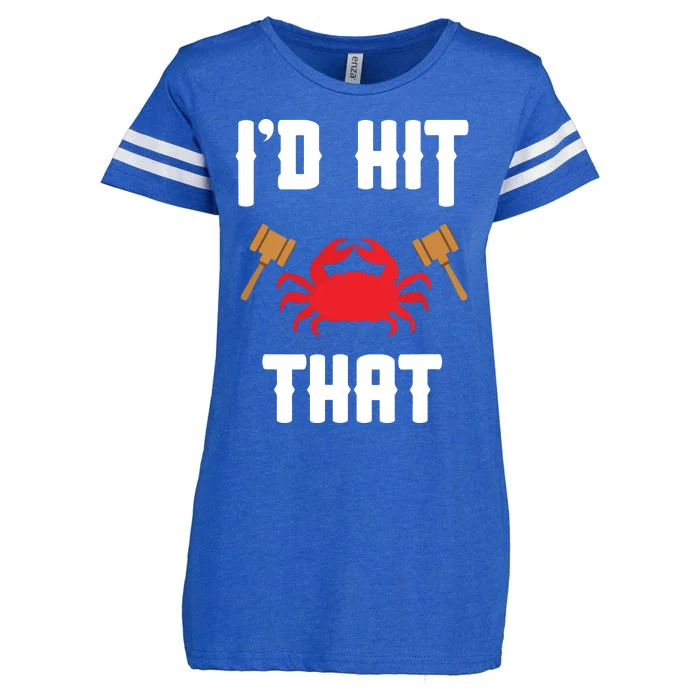 Crab Lovers I'd Hit That Funny Maryland Seafood Fan Enza Ladies Jersey Football T-Shirt