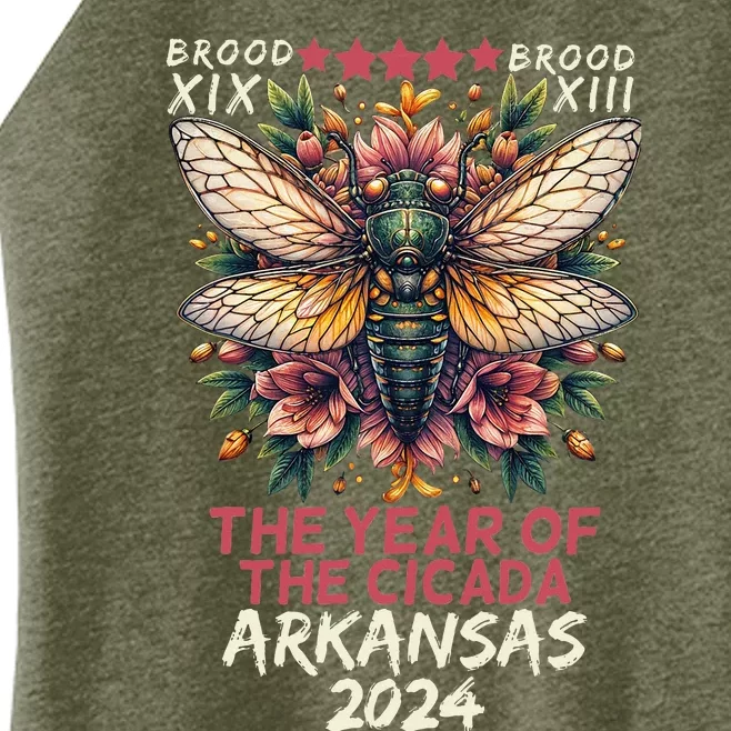 Cicada Lover Insect Bug The Year Of Cicada 2024 Arkansas Women’s Perfect Tri Rocker Tank