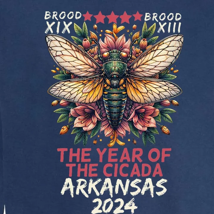 Cicada Lover Insect Bug The Year Of Cicada 2024 Arkansas Garment-Dyed Sweatshirt