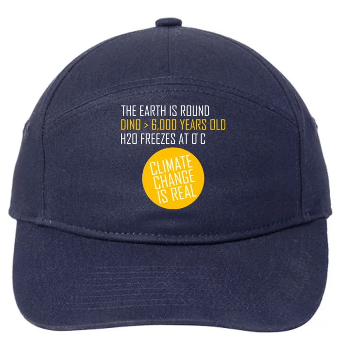 Climate Change is Real Science Facts 7-Panel Snapback Hat