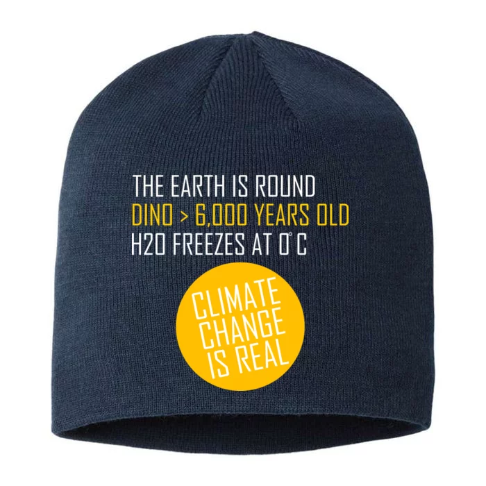 Climate Change is Real Science Facts 8 1/2in Sustainable Knit Beanie