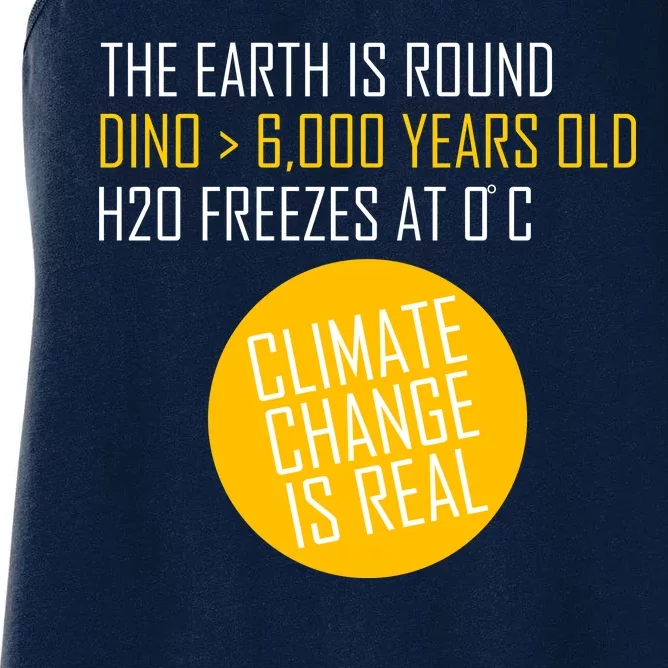 Climate Change is Real Science Facts Women's Racerback Tank