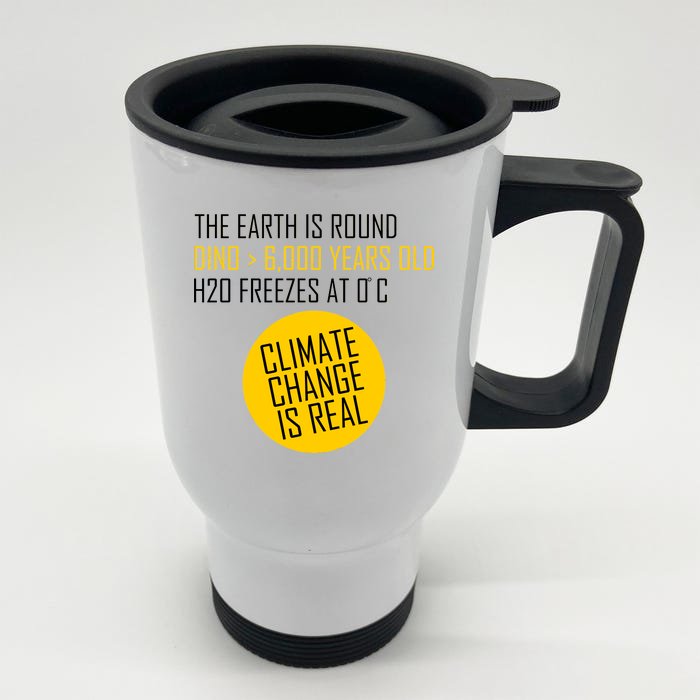 Climate Change is Real Science Facts Front & Back Stainless Steel Travel Mug