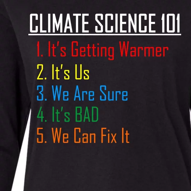 Climate Science 101 Climate Change Facts We Can Fix It Womens Cotton Relaxed Long Sleeve T-Shirt