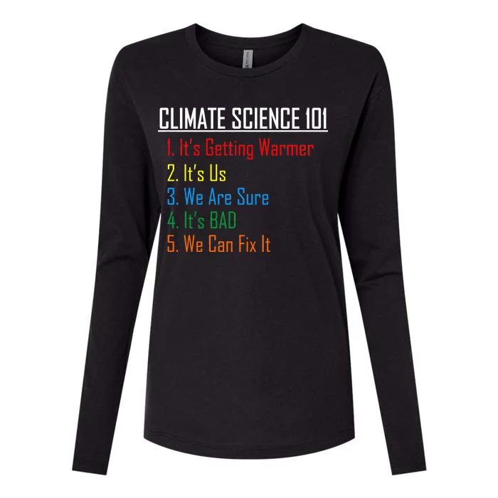 Climate Science 101 Climate Change Facts We Can Fix It Womens Cotton Relaxed Long Sleeve T-Shirt