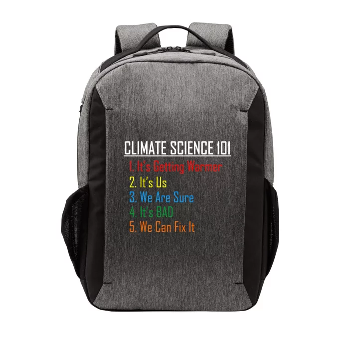 Climate Science 101 Climate Change Facts We Can Fix It Vector Backpack