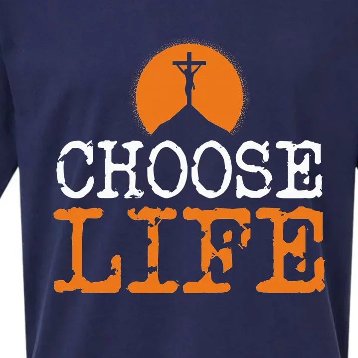 Choose Life Jesus Christ Christian Catholic Follower Gift Sueded Cloud Jersey T-Shirt