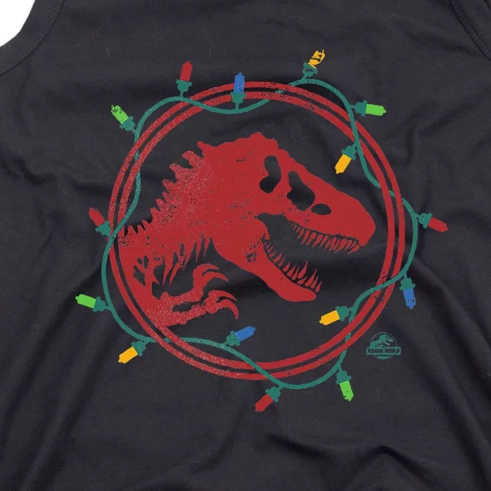 Christmas Lights Jurassic World TRex Tank Top