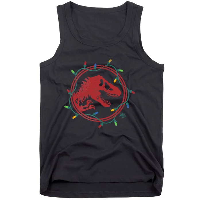 Christmas Lights Jurassic World TRex Tank Top