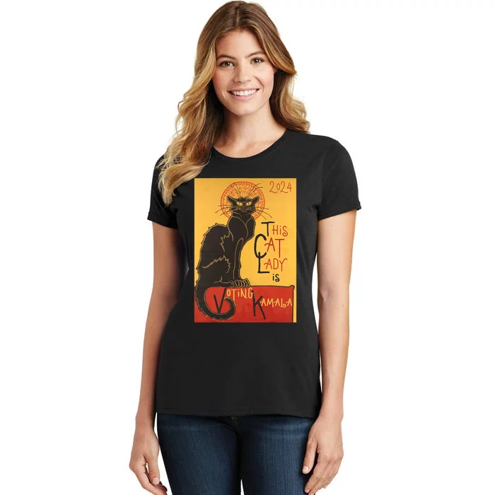 Cat Lady Kamala Le Chat Noir Funny Ballot Election Campaign Women's T-Shirt