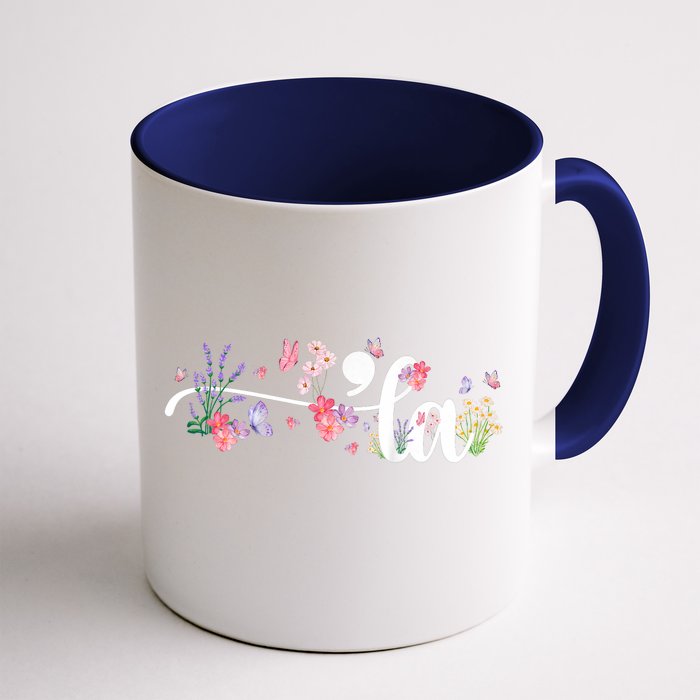 Comma La Kamala Harris Vintage Floral Feminine President Front & Back Coffee Mug