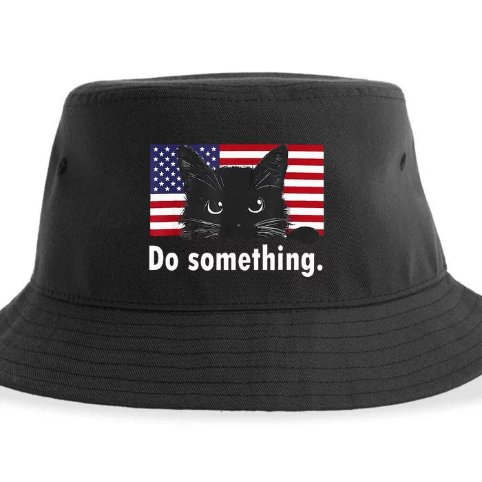 Cat Ladies Kamala Harris 2024 Election Do Something Sustainable Bucket Hat