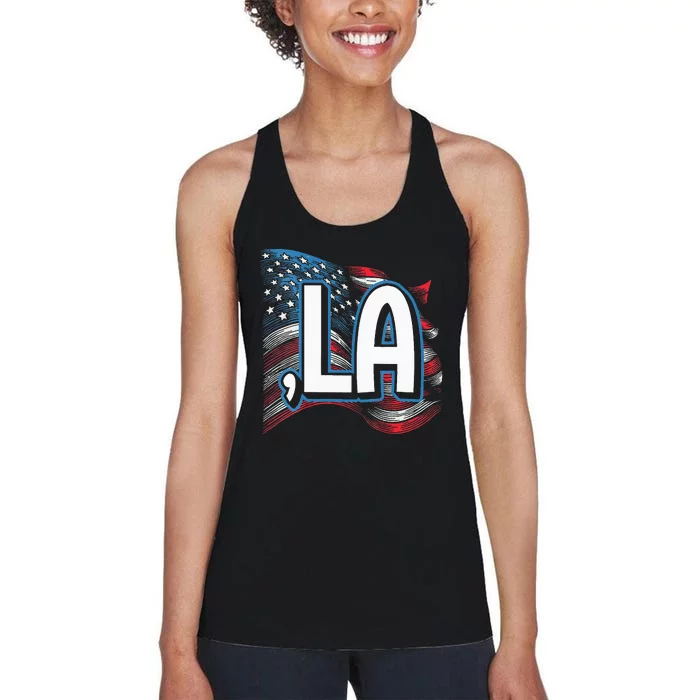 Comma La Kamala Harris 2024 Women's Racerback Tank