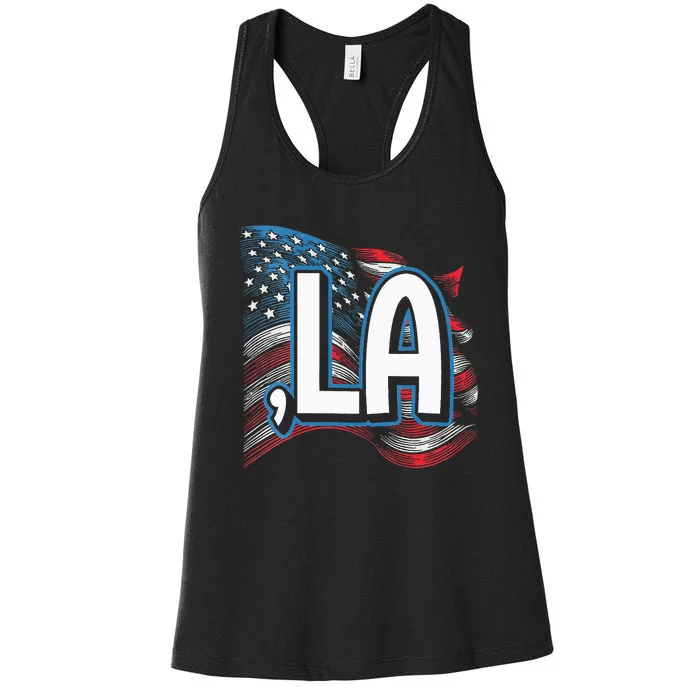 Comma La Kamala Harris 2024 Women's Racerback Tank