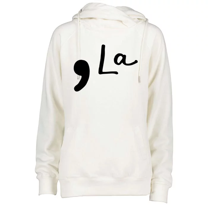 Comma La Kamala Harris Funny Democrat Support 2020 Biden Cool Gift Womens Funnel Neck Pullover Hood