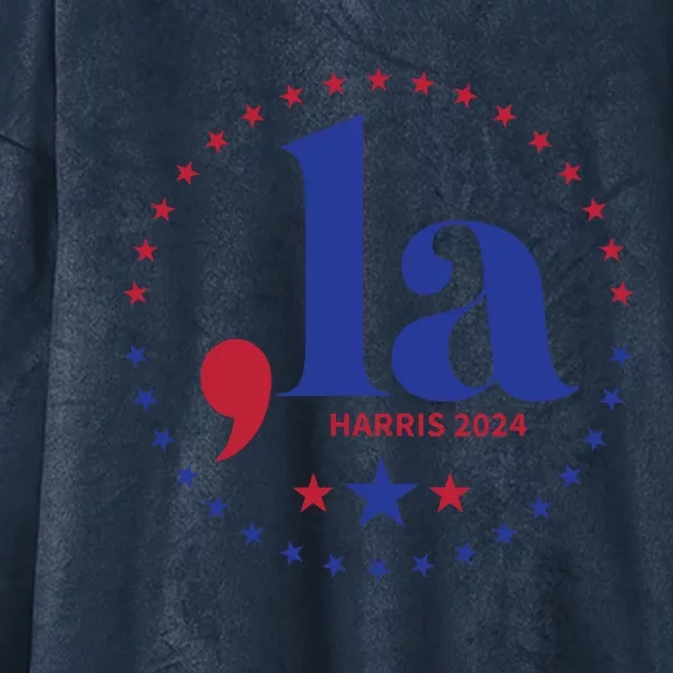 Comma La Kamala Harris For President 2024 Funny Kamala Us Hooded Wearable Blanket