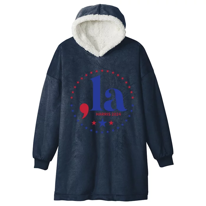 Comma La Kamala Harris For President 2024 Funny Kamala Us Hooded Wearable Blanket