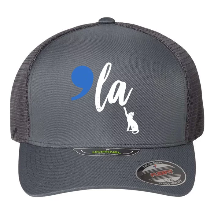 Comma La Kamala Harris Childless Cat Lady Flexfit Unipanel Trucker Cap