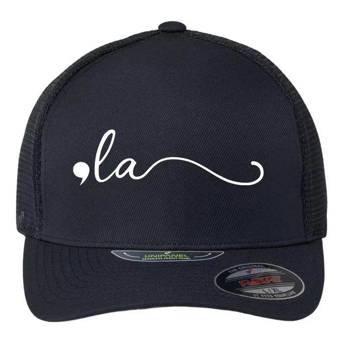 Comma La Kamala Harris Flexfit Unipanel Trucker Cap