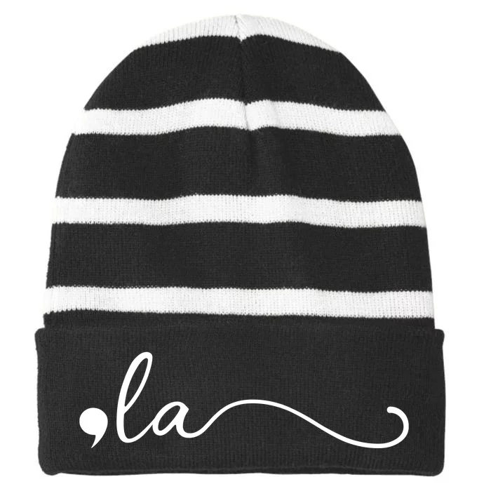 Comma La Kamala Harris Striped Beanie with Solid Band