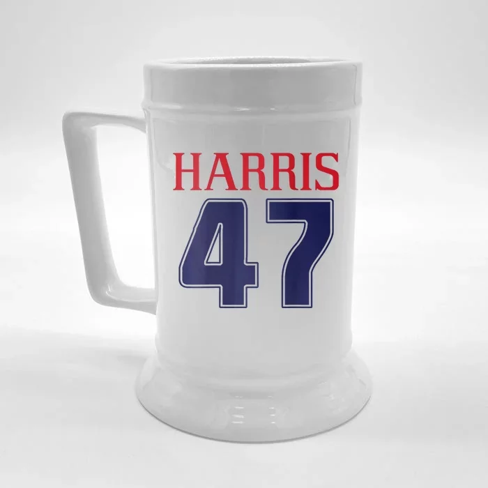 Comma La Kamala Harris 2024 Madam President Vote Kamala Front & Back Beer Stein