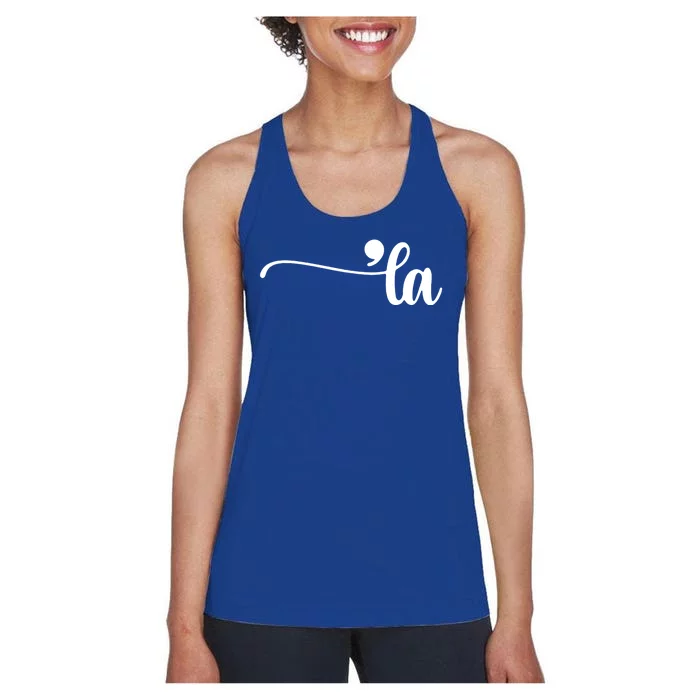 Comma La Kamala Harris Election Women's Racerback Tank