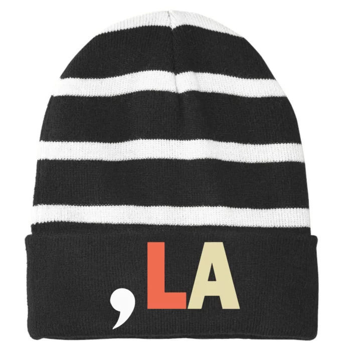 Comma La Kamala Harris Striped Beanie with Solid Band