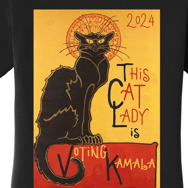 Cat Lady Kamala Le Chat Noir Funny Ballot Election Campaign Women's T-Shirt