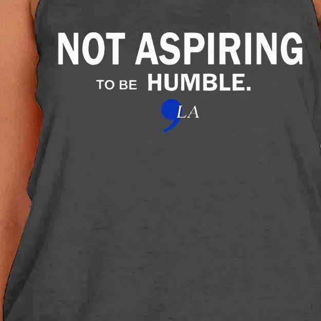 Comma La Kamala Harris Feminist Not Aspiring To Be Humble Women's Knotted Racerback Tank